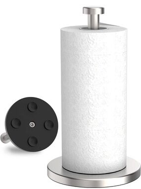 Stainless Steel Paper Towel Holder with Non-Slip Base